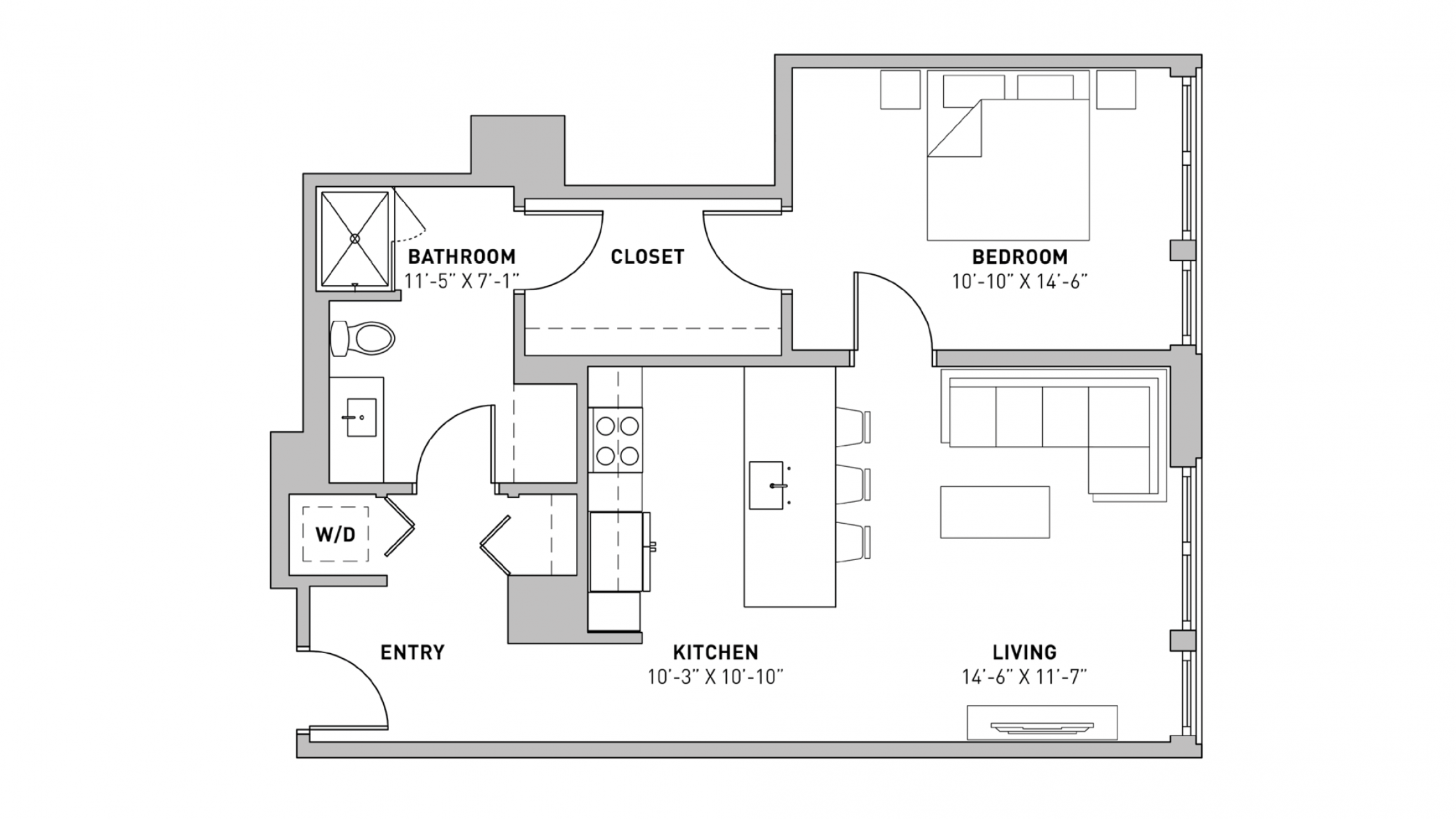 ULI The Pressman 209 - One Bedroom, One Bathroom