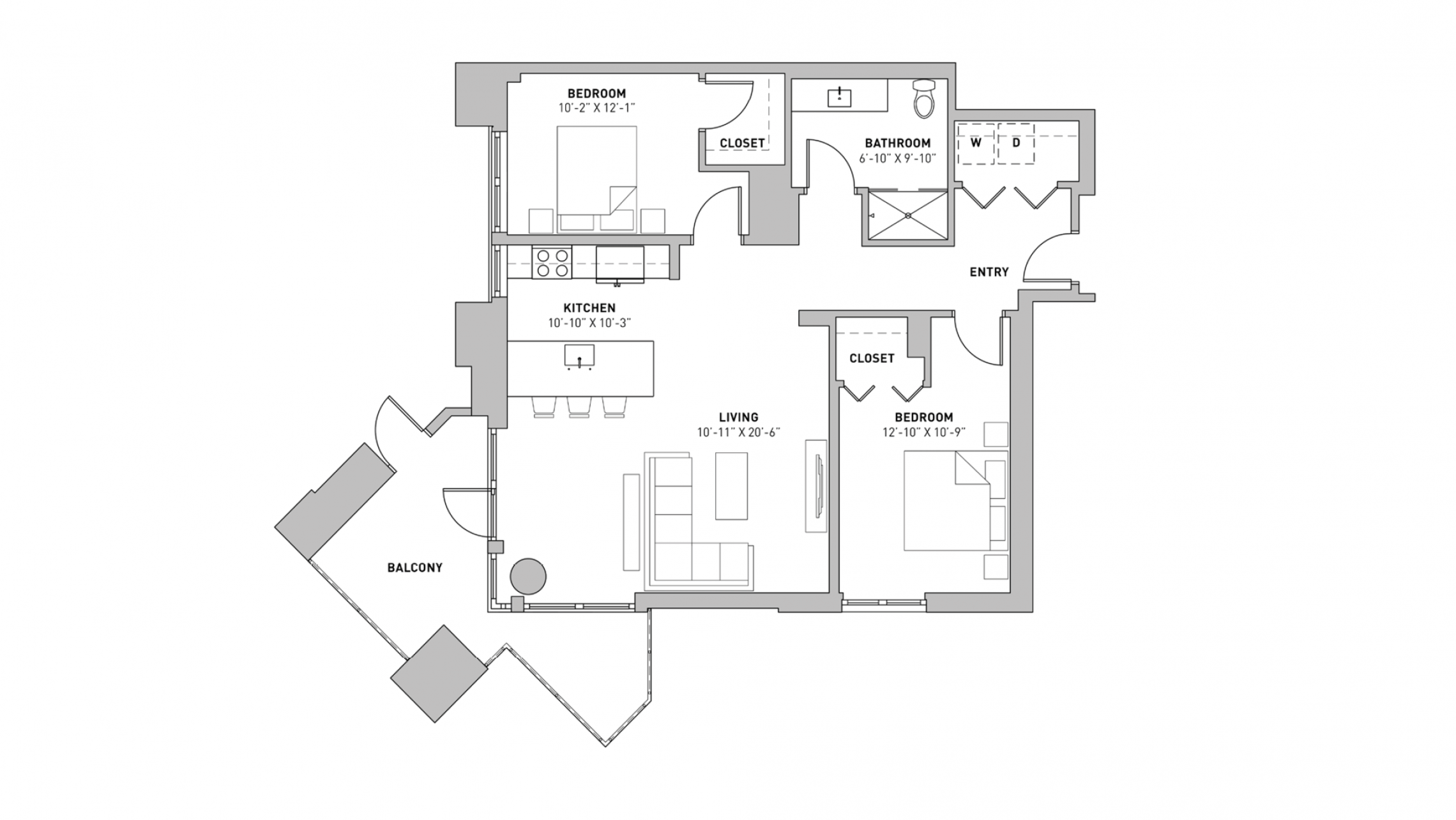 ULI The Pressman 312 - Two Bedroom, One Bathroom