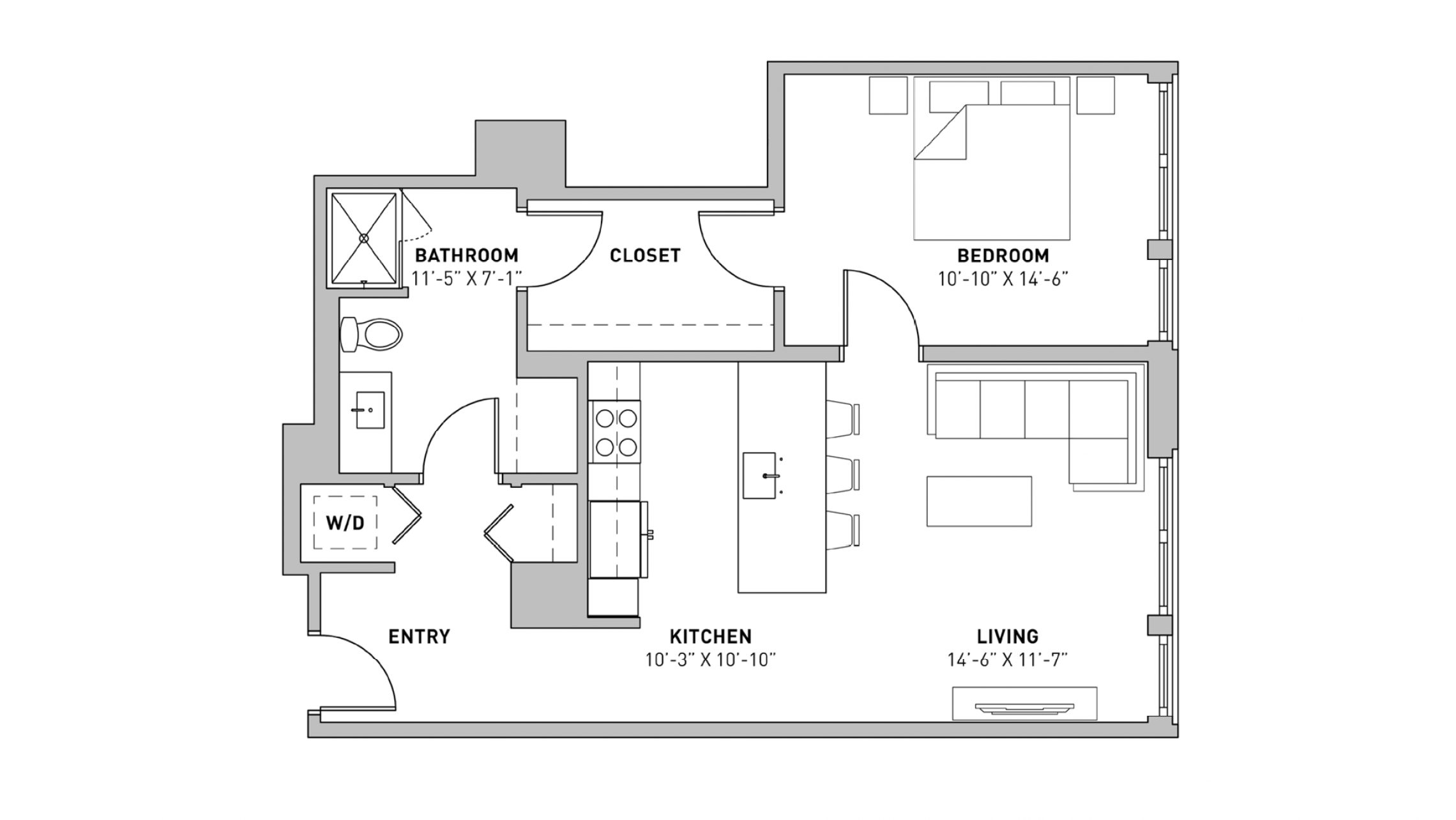 ULI The Pressman 409 - One Bedroom, One Bathroom