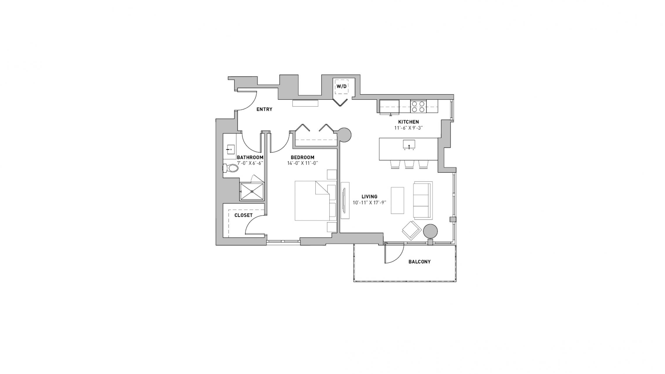 ULI The Pressman 413 - One Bedroom, One Bathroom