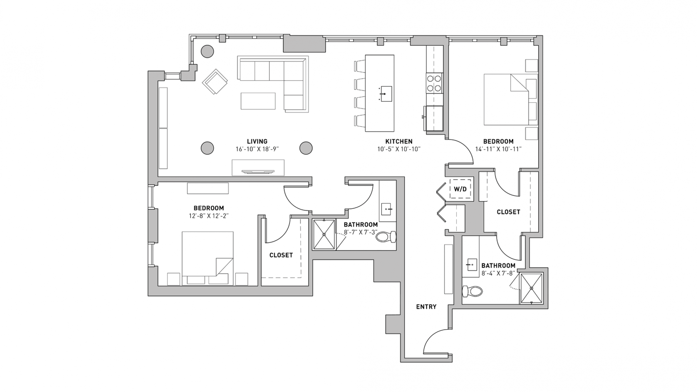 ULI The Pressman 501 - Two Bedroom, Two Bathroom