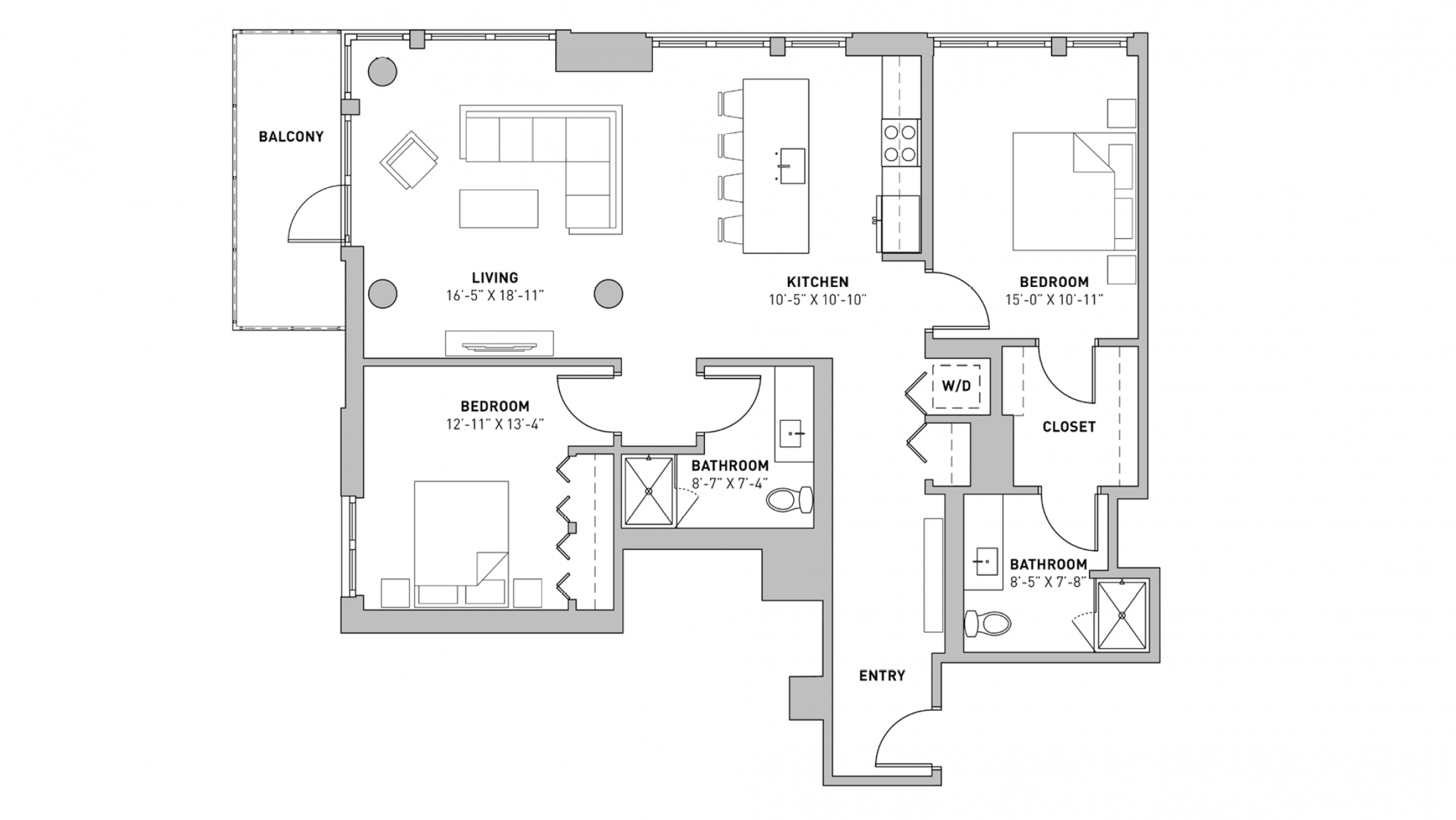 ULI The Pressman 801 - Two Bedroom, Two Bathroom