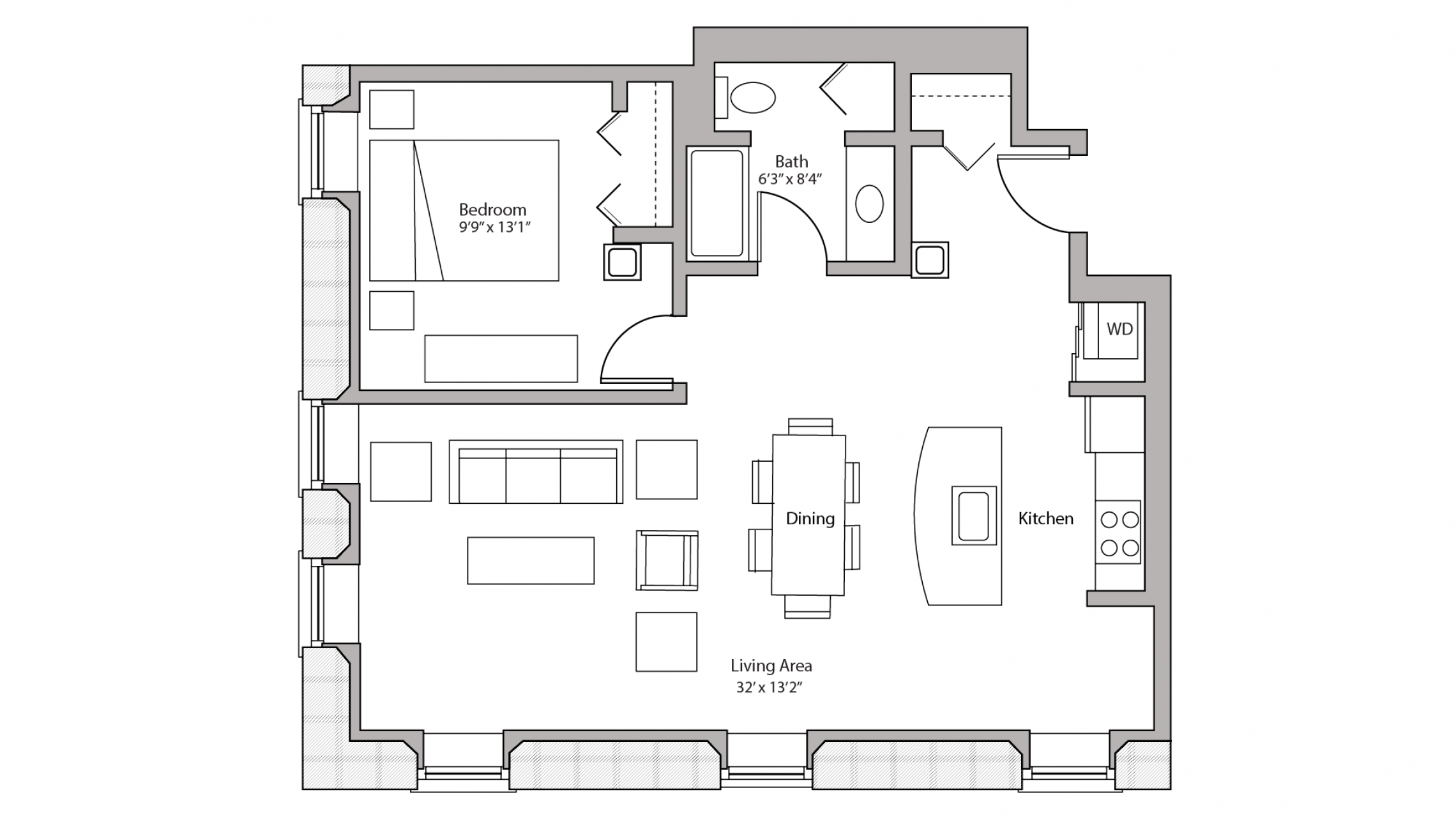 ULI Tobacco Lofts E112 - One Bedroom, One Bathroom