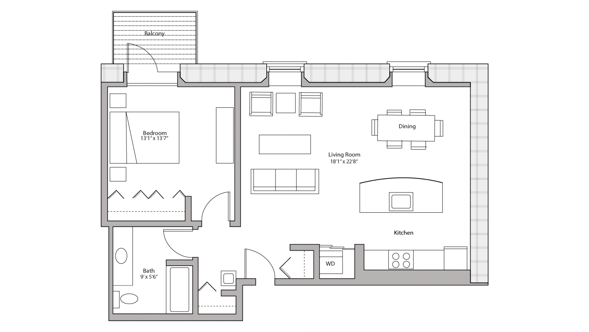 ULI Tobacco Lofts E209 - One Bedroom, One Bathroom