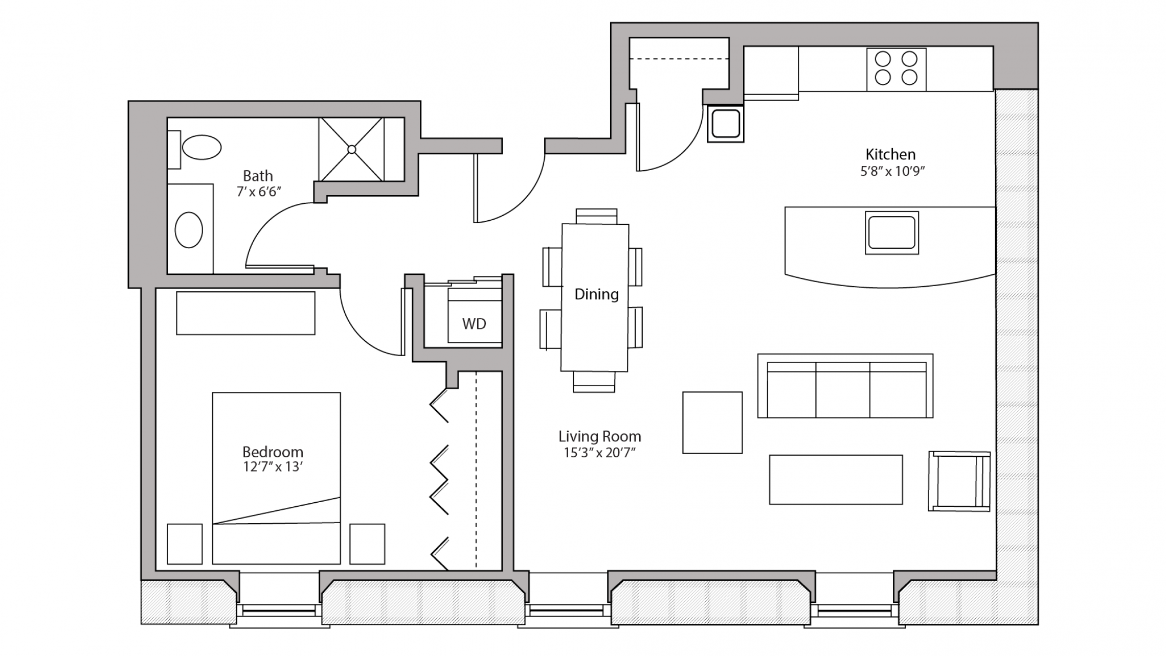 ULI Tobacco Lofts E308 - One Bedroom, One Bathroom