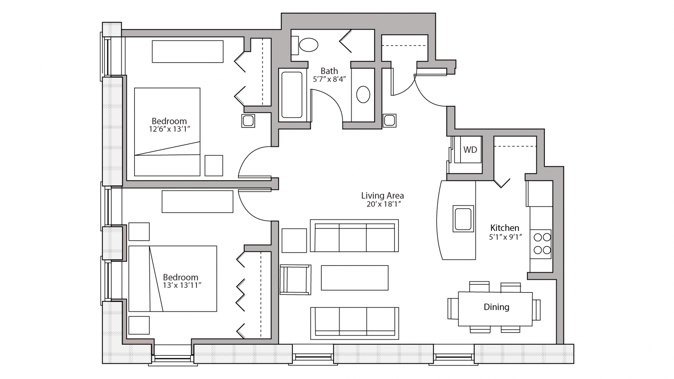 ULI Tobacco Lofts E312 - Two Bedroom, Two Bathroom