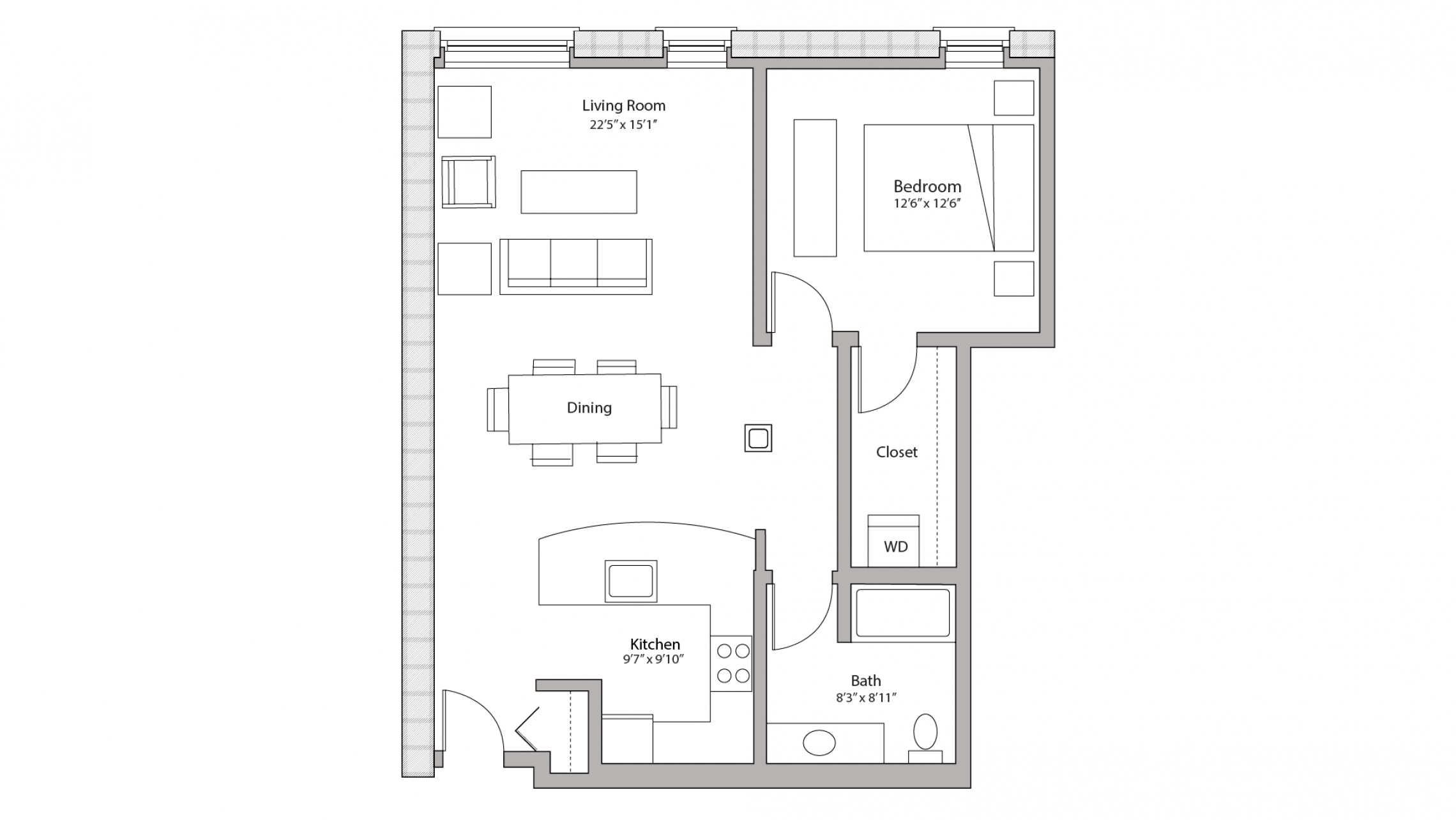 ULI Tobacco Lofts W207 - One Bedroom, One Bathroom