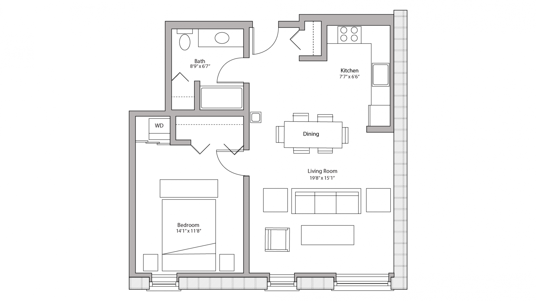 ULI Tobacco Lofts W210 - One Bedroom, One Bathroom