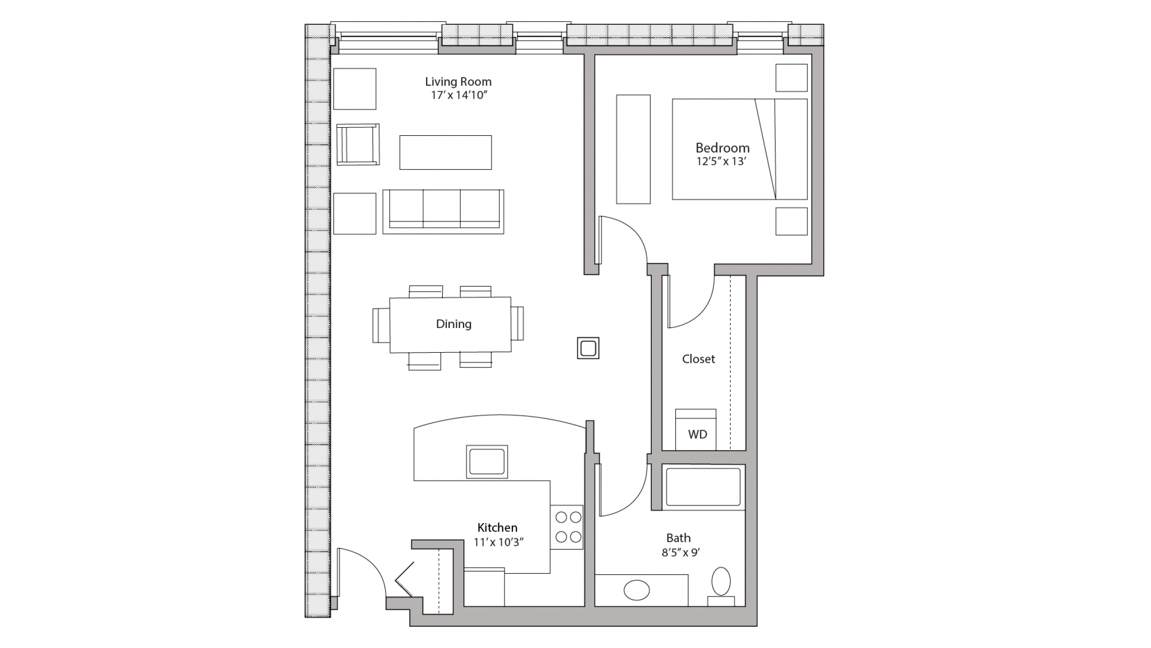 ULI Tobacco Lofts W215 - One Bedroom, One Bathroom