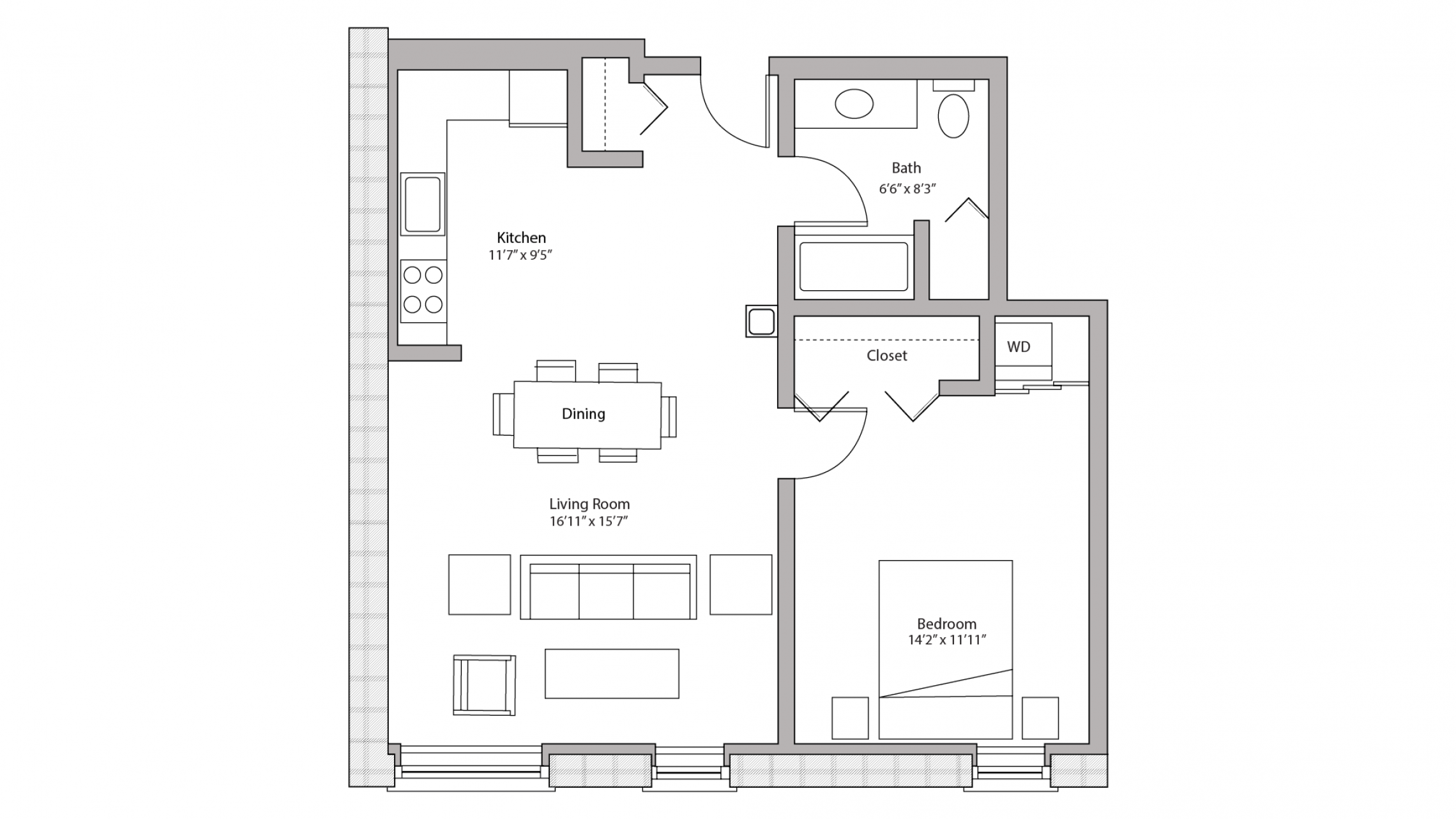 ULI Tobacco Lofts W216 - One Bedroom, One Bathroom