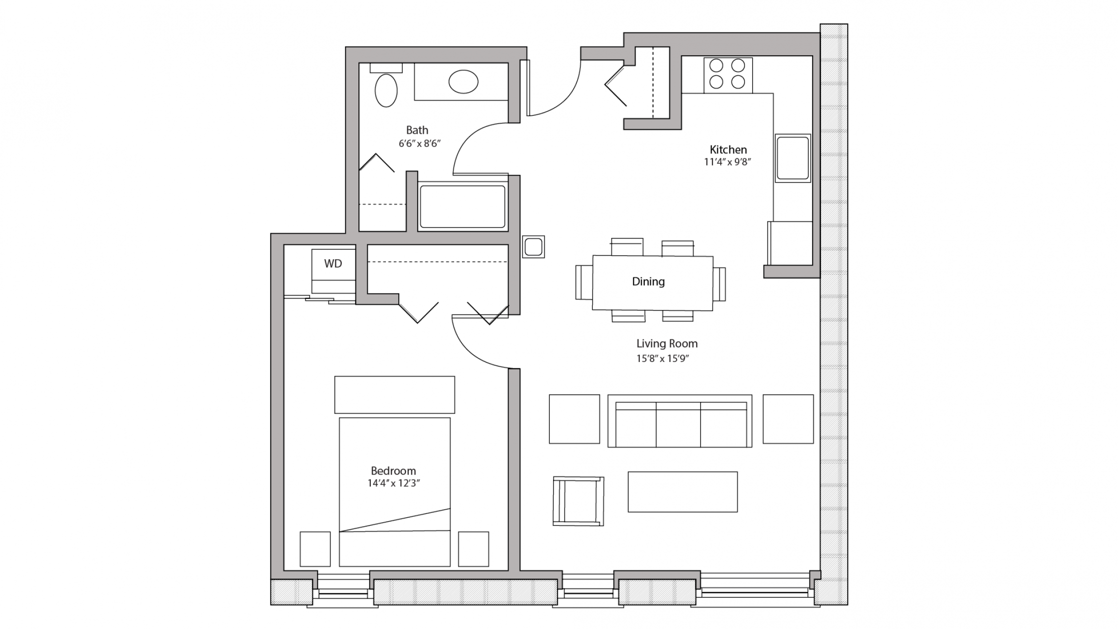 ULI Tobacco Lofts W218 - One Bedroom, One Bathroom