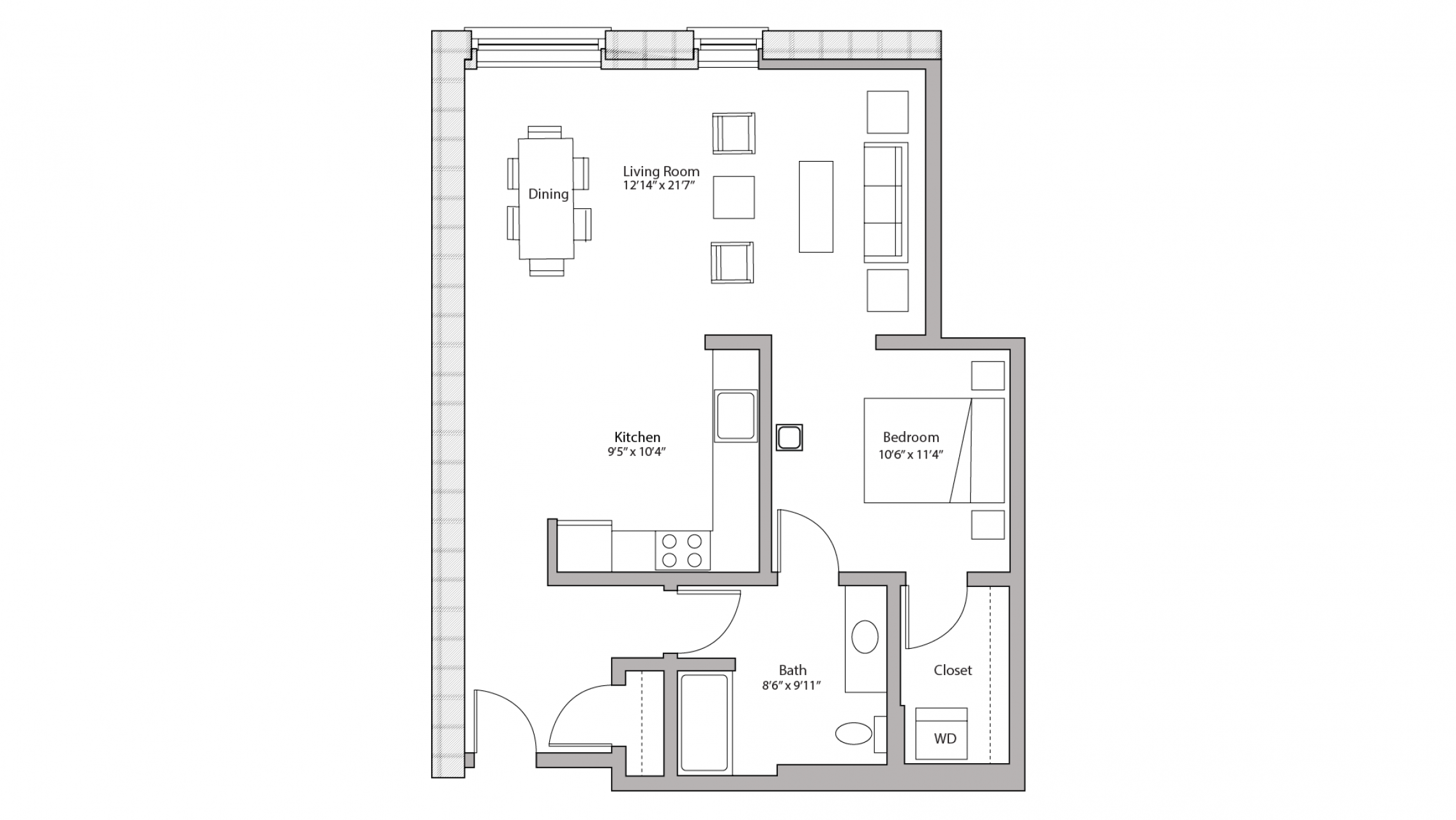 ULI Tobacco Lofts W219 - One Bedroom, One Bathroom