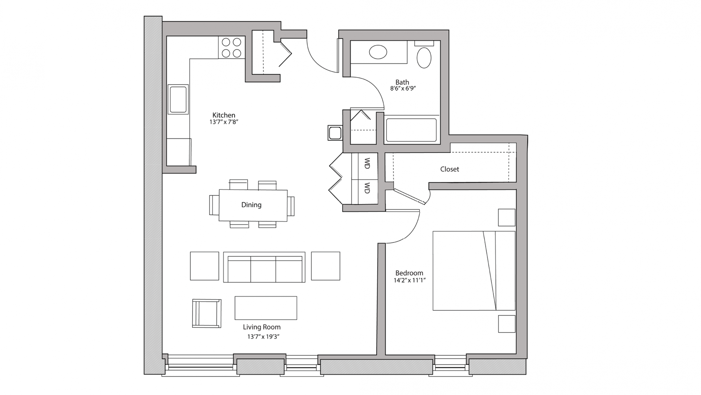 ULI Tobacco Lofts W204 - One Bedroom, One Bathroom