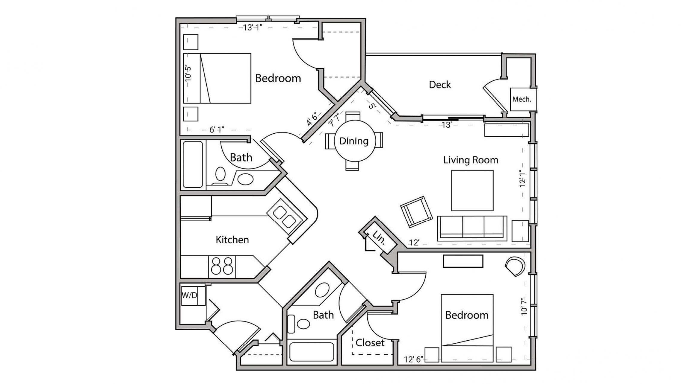 ULI Wilson Bay 101 - Two Bedroom, Two Bathroom