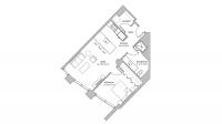 The Pressman - Apartment 217 - One Bedroom, One Bathroom Floorplan
